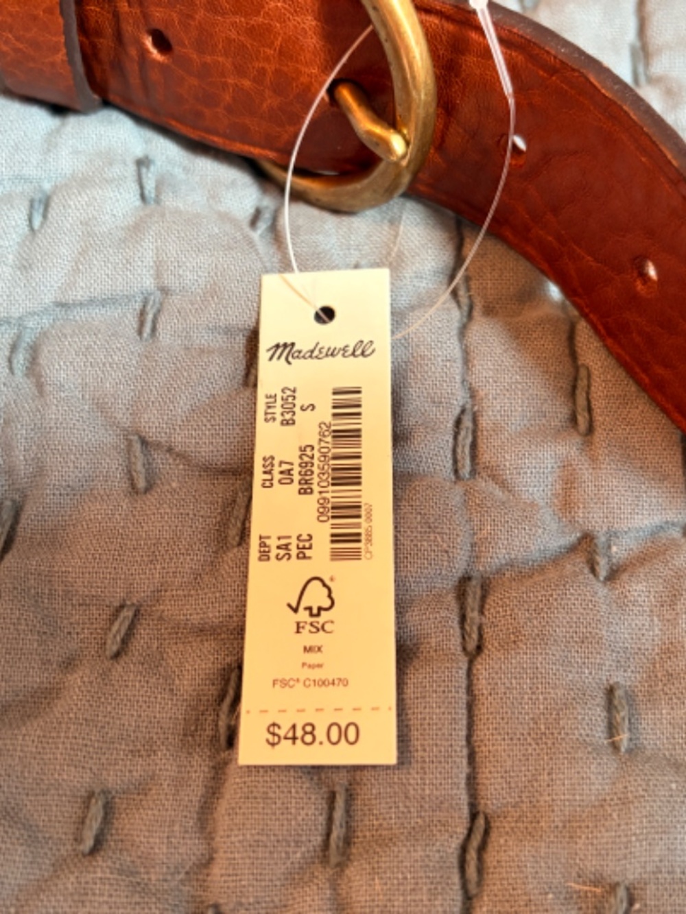 NWT Madewell Perfect Leather Belt Brown Size Small - Picture 2 of 6